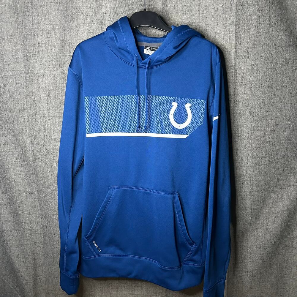 Nike Therma-Fit Colts Hoodie Men’s Small Blue On Field Indianapolis NFL